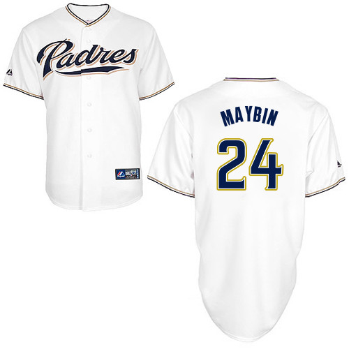 Cameron Maybin #24 Youth Baseball Jersey-San Diego Padres Authentic Home White Cool Base MLB Jersey
